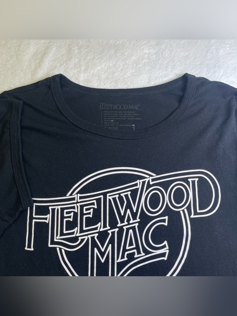 Fleetwood Mac Classic White Logo Graphic Black Tee Shirt Size 1 (14/16)
